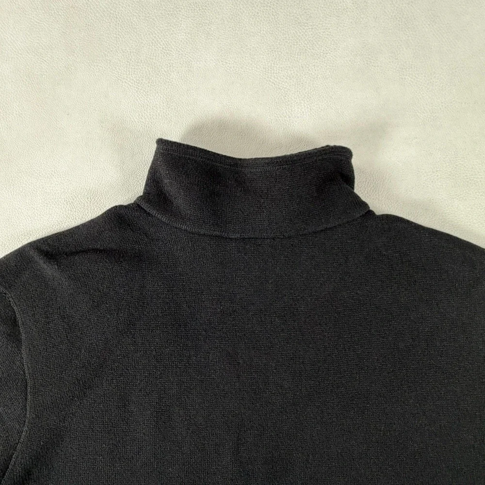 The North Face Mens Black Quarter Zip Fleece Pullover XL Mock Neck Logo